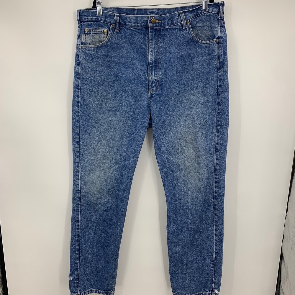 Carhartt Mens 42 Jeans Traditional Fit Heavy Duty Work Grunge Distressed Destroy